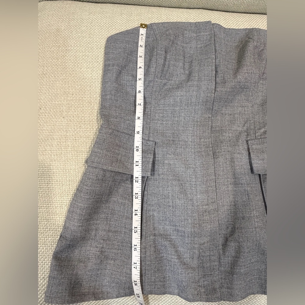 Reformation Strapless Wool Blend Gray Bustier Top size Medium - Picture 5 of 7